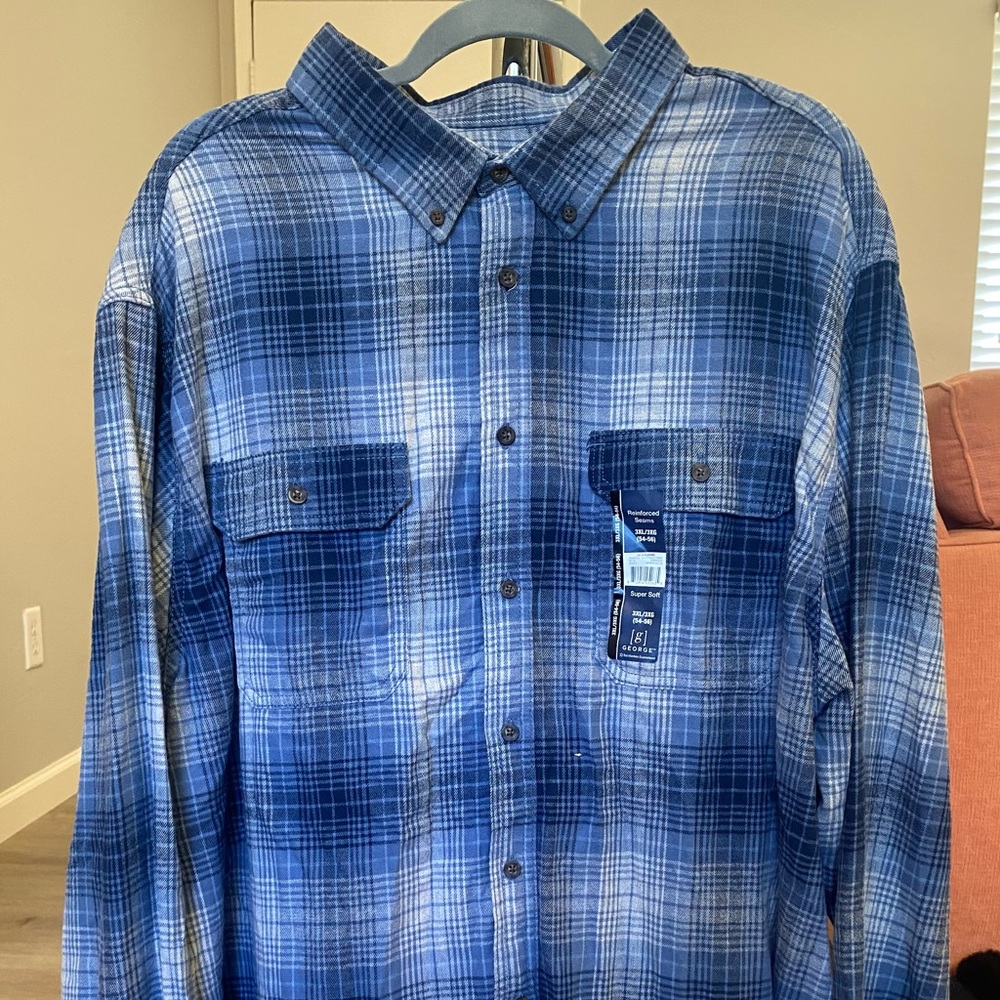 George Blue Flannel Never Worn